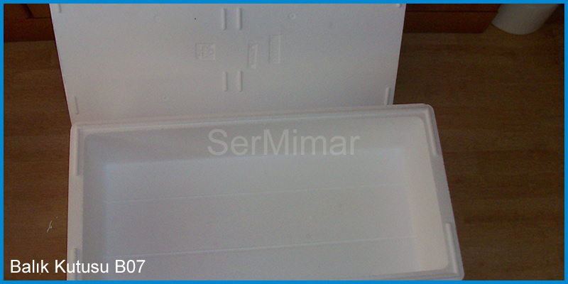 B-07 790x400x240 mm büyük boy somon ve ihracat strafor balık kutusu