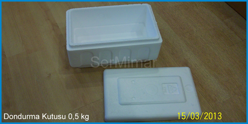 500 gr ve 1 kg strafor dondurma kutusu modelleri D-500 ve D-1000 yan yana