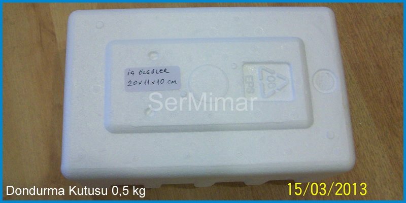 D-500 Yarım Kilo (500 gr) Strafor Dondurma ve Numune Kutusu
